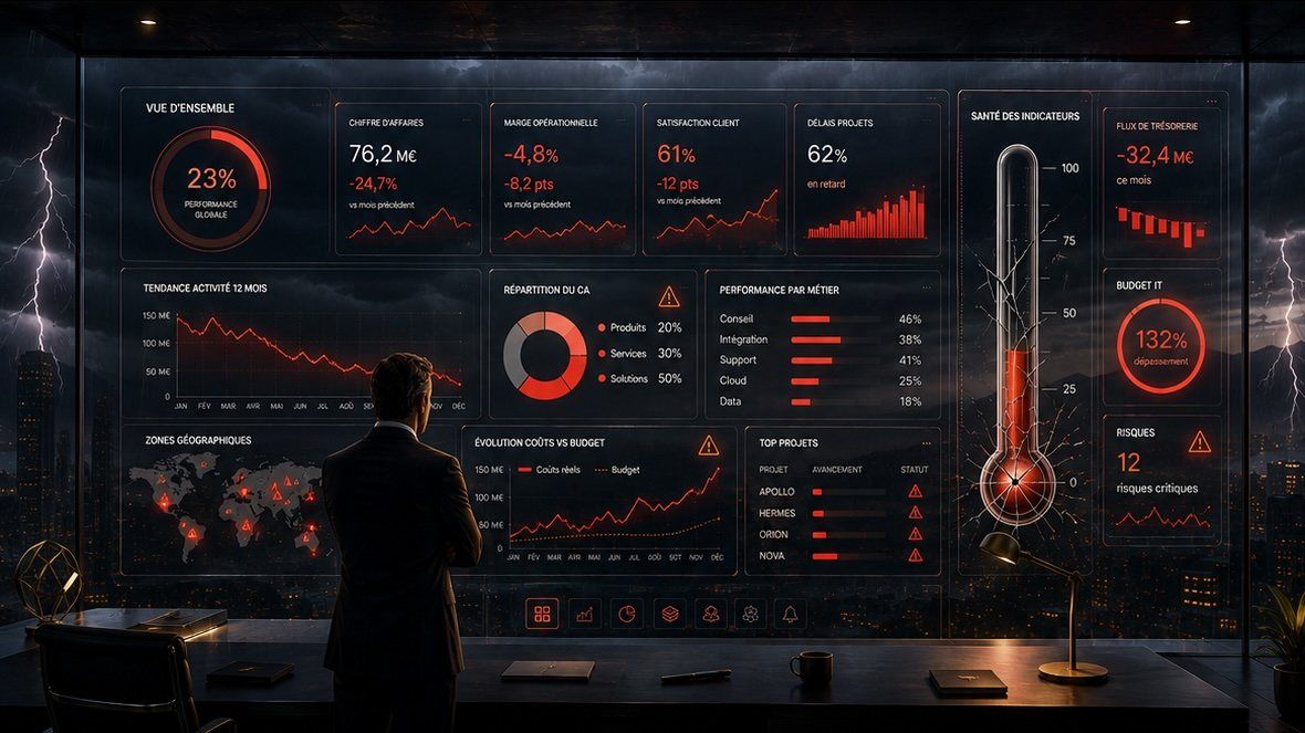 Le même tableau de bord vu du terrain : indicateurs dégradés, situation de crise